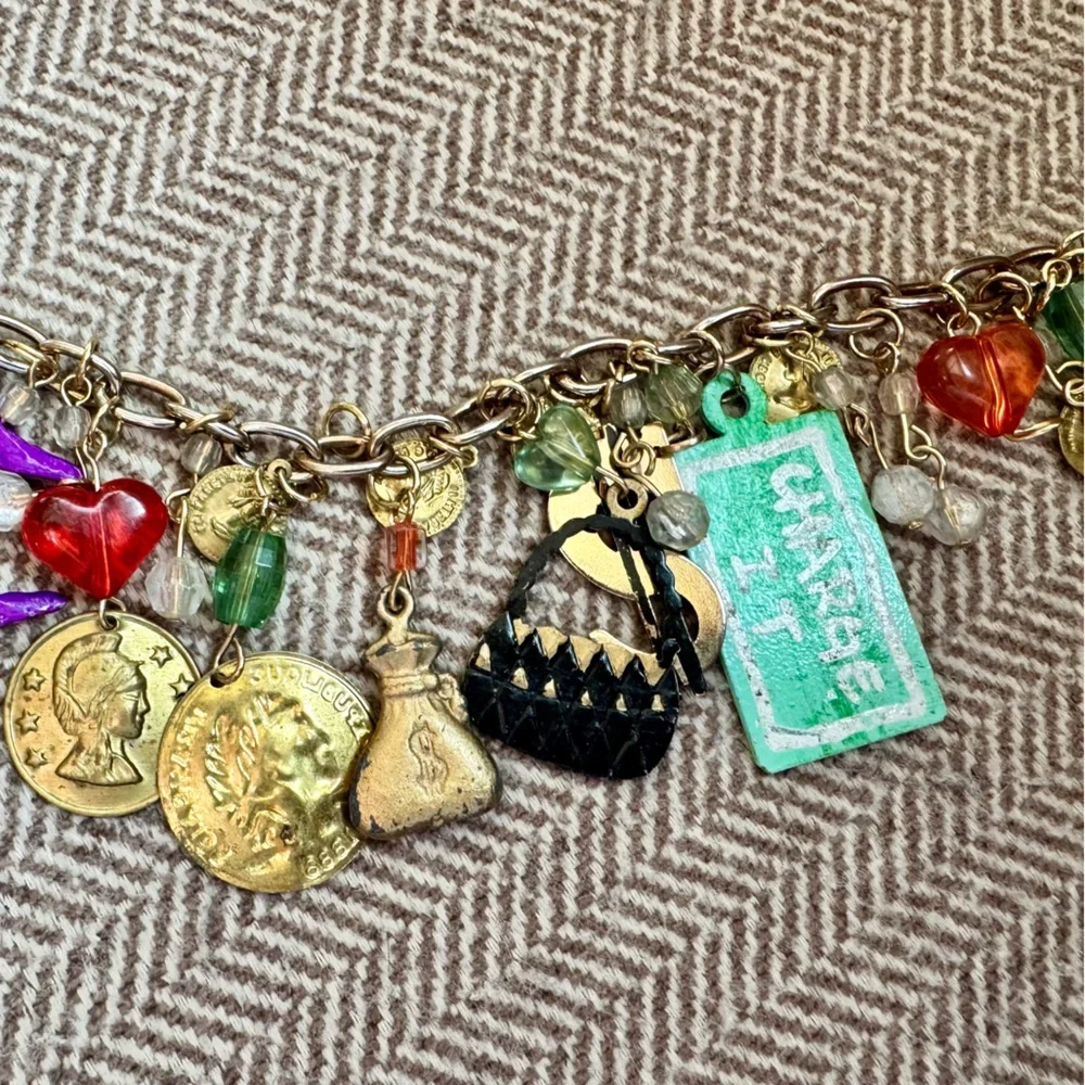 Vintage Karen Rossi for Silvestri Whimsical Shopping Statement Charm Bracelet - Picture 7 of 13